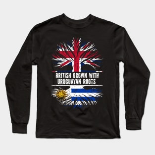 British Grown with Uruguayan Roots UK Flag England Britain Union Jack Long Sleeve T-Shirt